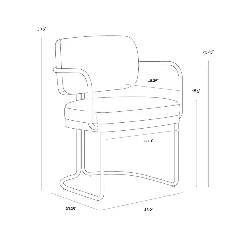 Jalen Leather Dining Armchair - LOOMLAN - SUNPAN - Dining Chairs