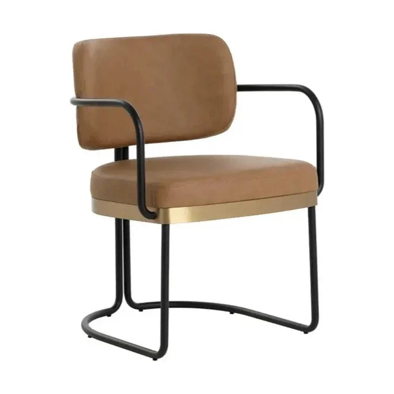 Jalen Leather Dining Armchair - LOOMLAN - SUNPAN - Dining Chairs