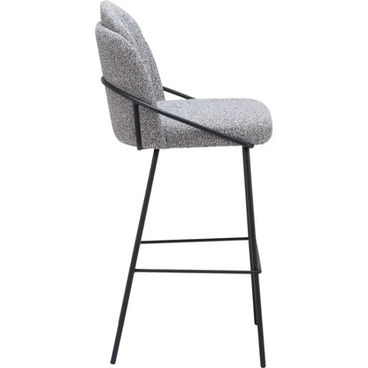 Jambi Barstool (Set of 2) Black & White - LOOMLAN - Zuo Modern - Bar Stools