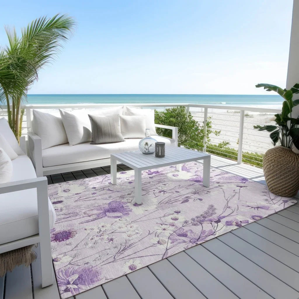 Jameera Purple Washable Indoor - Outdoor Rug - LOOMLAN - LOOMLAN Rugs - Outdoor Rugs