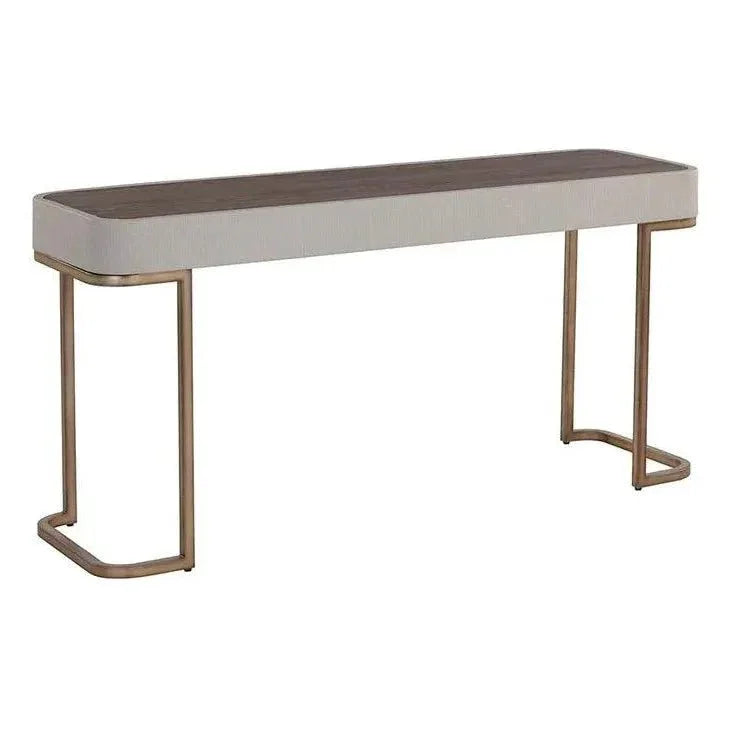 Jamille Console Table Faux Leather & Steel Base - LOOMLAN - SUNPAN - Console Tables