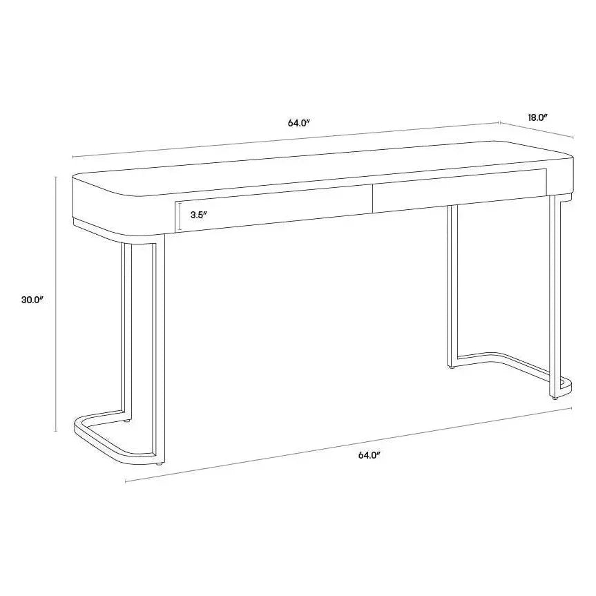Jamille Console Table Faux Leather & Steel Base - LOOMLAN - SUNPAN - Console Tables