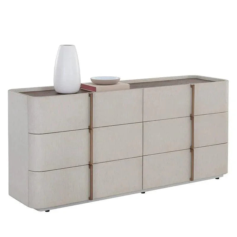 Jamille Leather Dresser Soft Closing Drawers - LOOMLAN - SUNPAN - Dressers