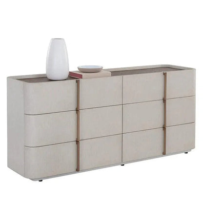 Jamille Leather Dresser Soft Closing Drawers - LOOMLAN - SUNPAN - Dressers