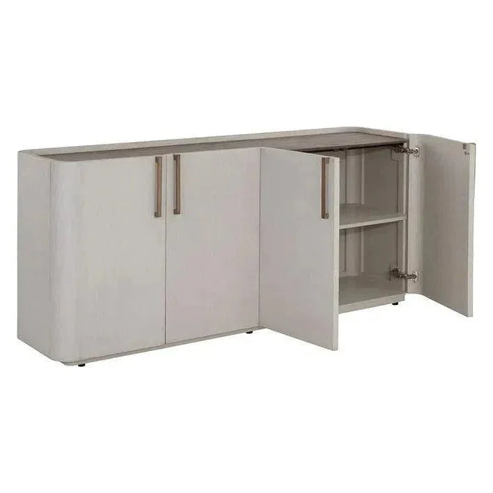 Jamille Sideboard Cream Faux Leather Soft Close Doors - LOOMLAN - SUNPAN - Sideboards