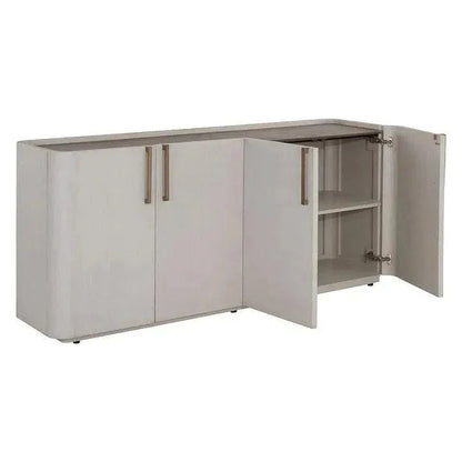 Jamille Sideboard Cream Faux Leather Soft Close Doors - LOOMLAN - SUNPAN - Sideboards
