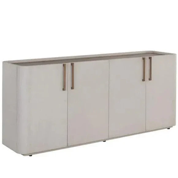 Jamille Sideboard Cream Faux Leather Soft Close Doors - LOOMLAN - SUNPAN - Sideboards