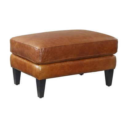 Jane Classical Design Leather Ottoman - LOOMLAN - Olivia + Quinn - Ottomans