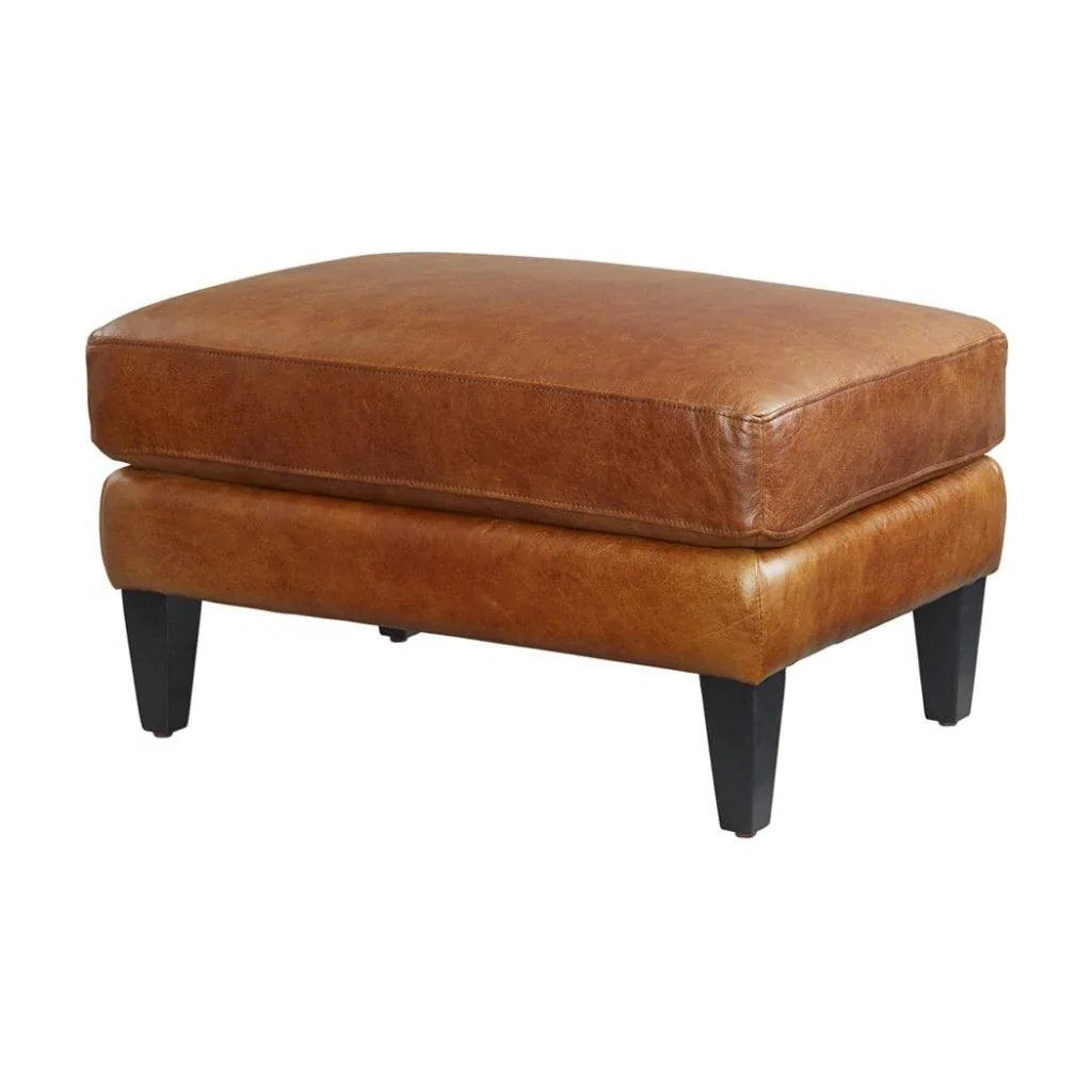 Jane Classical Design Leather Ottoman - LOOMLAN - Olivia + Quinn - Ottomans