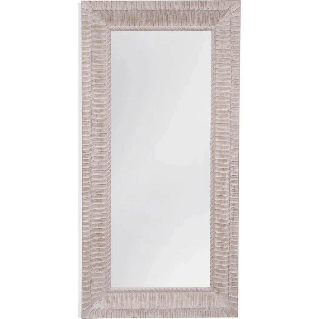 Janelle Wood White & Brown Vertical Floor Mirror-Floor Mirrors-Bassett Mirror-LOOMLAN
