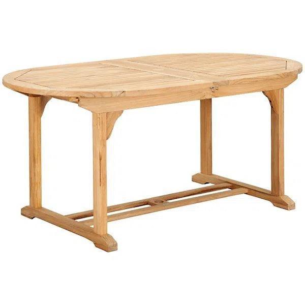 January Extendable Oval Teak Outdoor Dining Table-Outdoor Dining Tables-HiTeak-LOOMLAN