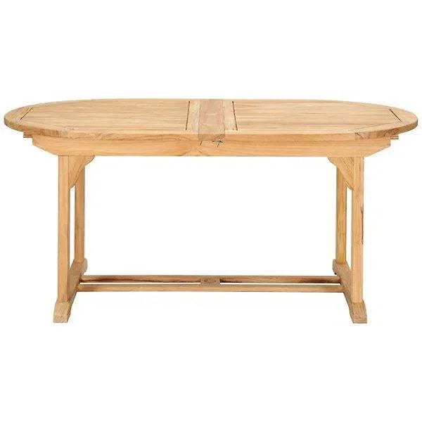 January Extendable Oval Teak Outdoor Dining Table-Outdoor Dining Tables-HiTeak-LOOMLAN