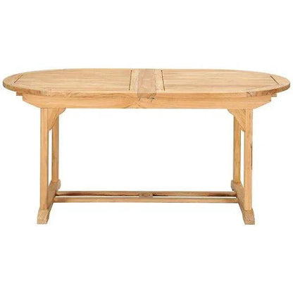 January Extendable Oval Teak Outdoor Dining Table-Outdoor Dining Tables-HiTeak-LOOMLAN