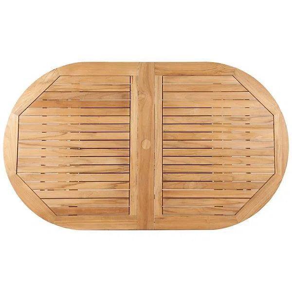 January Extendable Oval Teak Outdoor Dining Table-Outdoor Dining Tables-HiTeak-LOOMLAN