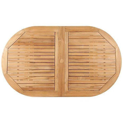 January Extendable Oval Teak Outdoor Dining Table-Outdoor Dining Tables-HiTeak-LOOMLAN