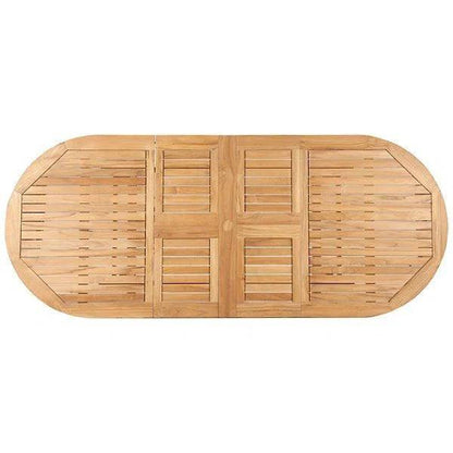 January Extendable Oval Teak Outdoor Dining Table-Outdoor Dining Tables-HiTeak-LOOMLAN