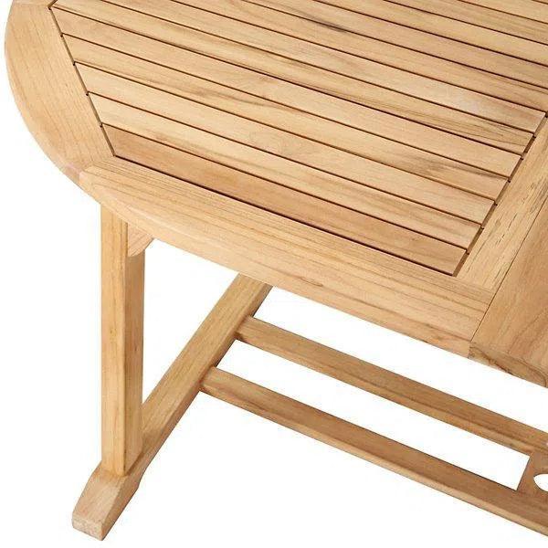 January Extendable Oval Teak Outdoor Dining Table-Outdoor Dining Tables-HiTeak-LOOMLAN