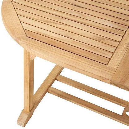 January Extendable Oval Teak Outdoor Dining Table-Outdoor Dining Tables-HiTeak-LOOMLAN