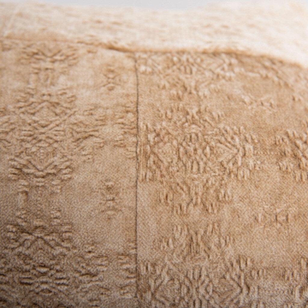 Jaquard Abstract Beige Lumbar Pillow - LOOMLAN - LOOMLAN - Throw Pillows