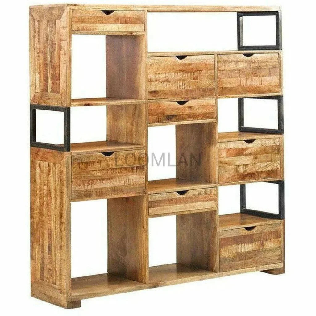 Jarde Eight Drawers Wood Etagere-Etageres-LOOMLAN-LOOMLAN