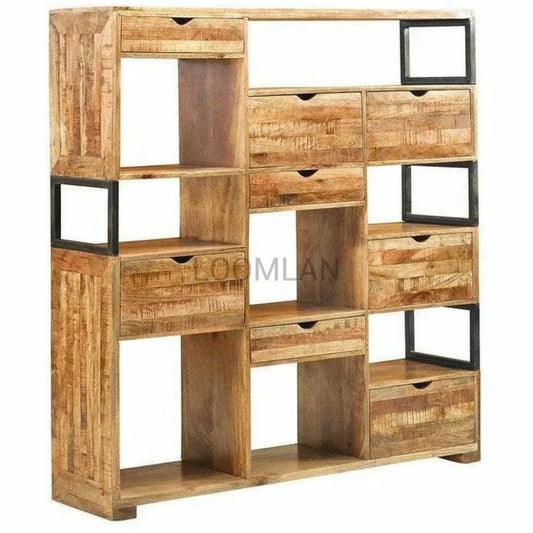 Jarde Eight Drawers Wood Etagere-Etageres-LOOMLAN-LOOMLAN