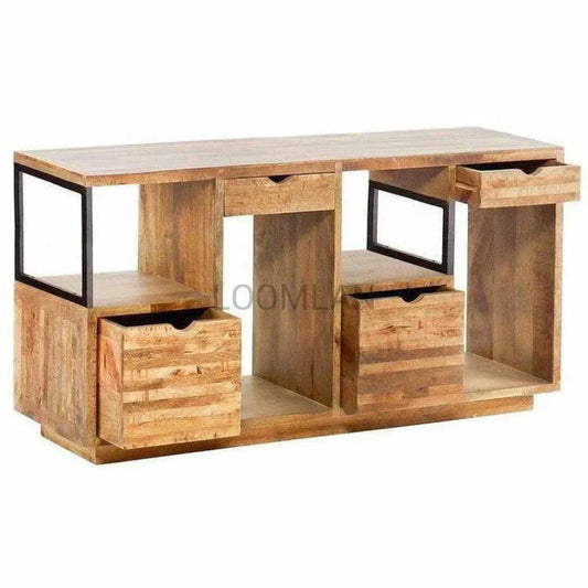 Jarde Low Profile Wood Etagere-Etageres-LOOMLAN-LOOMLAN