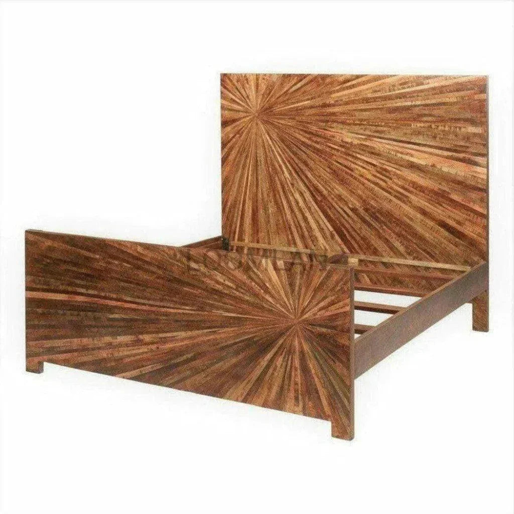 Sunburst Reclaimed Wood Bed Frame - LOOMLAN - LOOMLAN - Beds