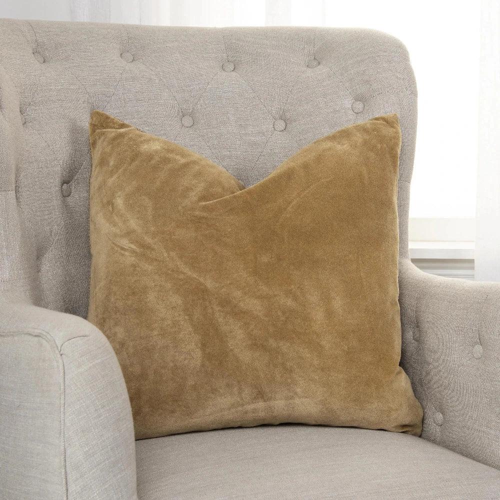 Jasmine Velvet Throw Pillow For Couch Down Insert - LOOMLAN - LOOMLAN - Throw Pillows