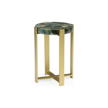 Jasper Green Stone Top Round Accent Table - LOOMLAN - Wildwood - Side Tables