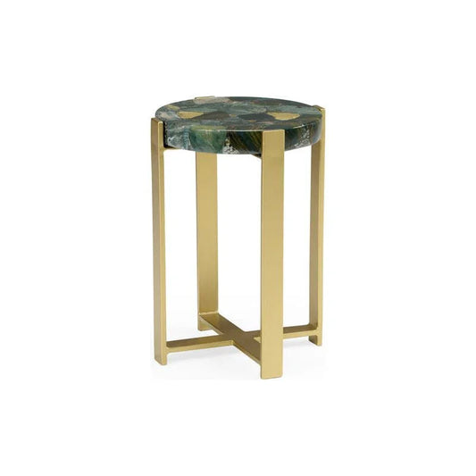 Jasper Green Stone Top Round Accent Table - LOOMLAN - Wildwood - Side Tables