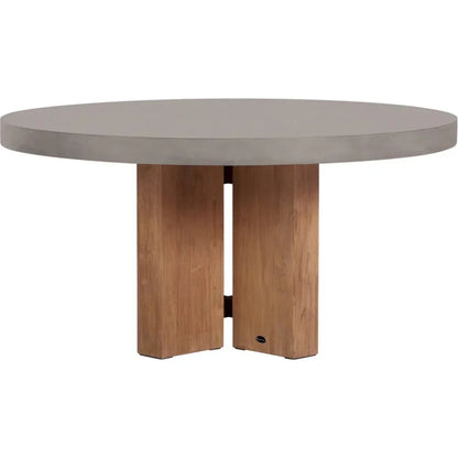 Java Outdoor Teak & Concrete Dining Table - Slate Gray-Outdoor Dining Tables-Seasonal Living-LOOMLAN