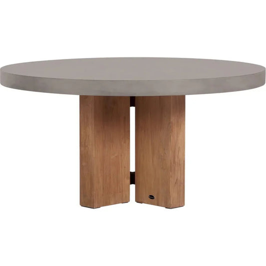 Java Outdoor Teak & Concrete Dining Table - Slate Gray-Outdoor Dining Tables-Seasonal Living-LOOMLAN