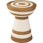 Jayce Iron and Jute Brown Round Accent Table - LOOMLAN - Bassett Mirror - Side Tables