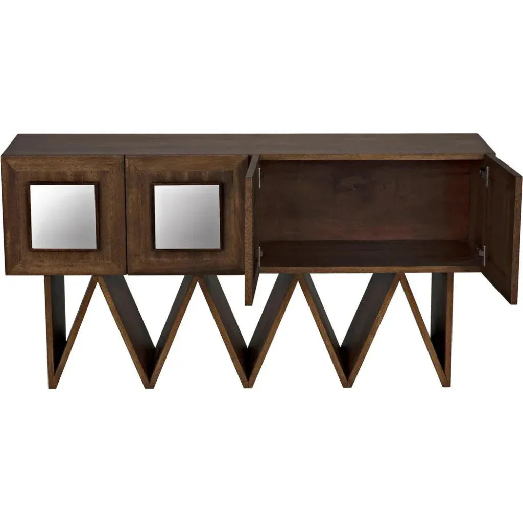 Jean - Michel Sideboard, Dark Walnut Mirror - LOOMLAN - Noir - Sideboards