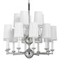 Jermyn Street Multi Shade Silver Chandelier