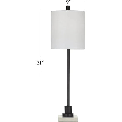 Jess White Marble and Metal Table Lamp - LOOMLAN - Table Lamps