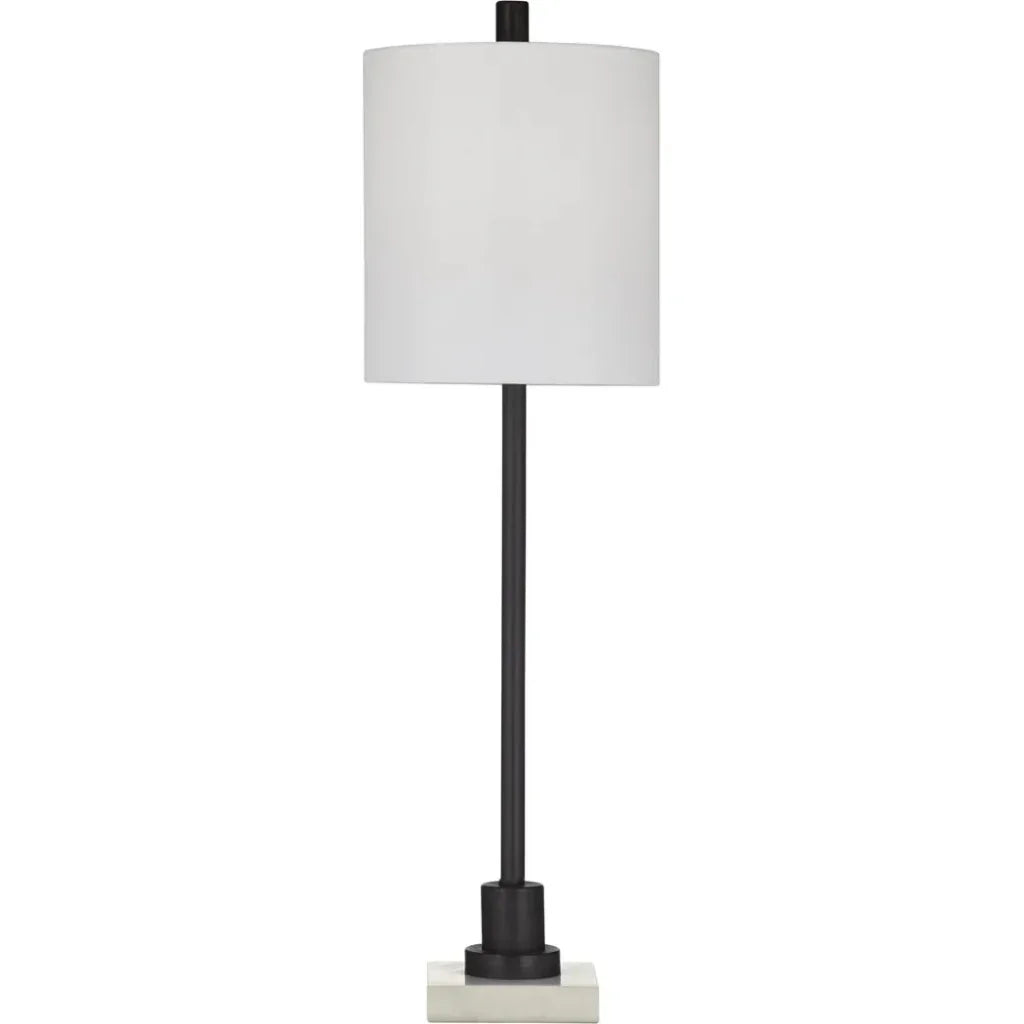 Jess White Marble and Metal Table Lamp - LOOMLAN - Table Lamps
