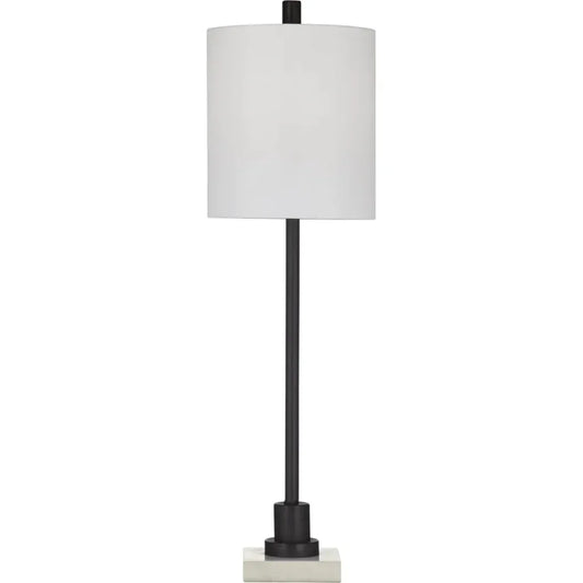 Jess White Marble and Metal Table Lamp - LOOMLAN - Table Lamps
