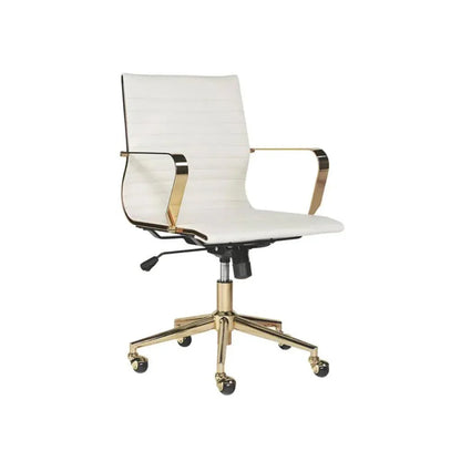 Jessica Leather Office Chair-Office Chairs-SUNPAN-Snow-LOOMLAN