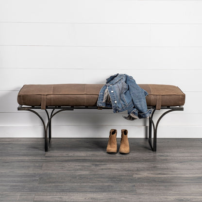 Jessie Genuine Leather Bedroom Bench
