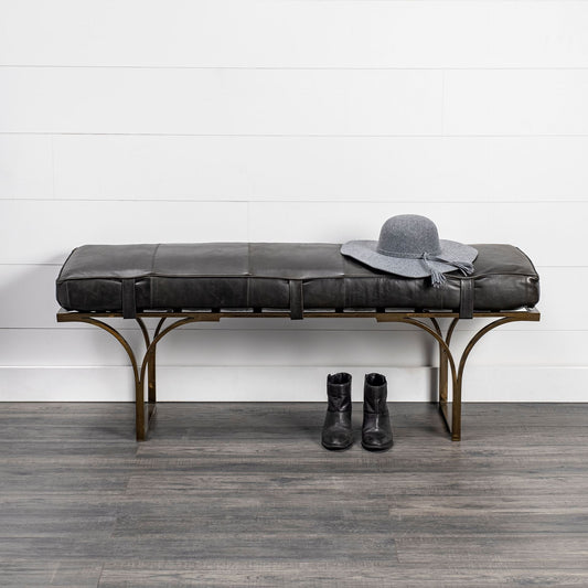 Jessie Genuine Leather Bedroom Bench