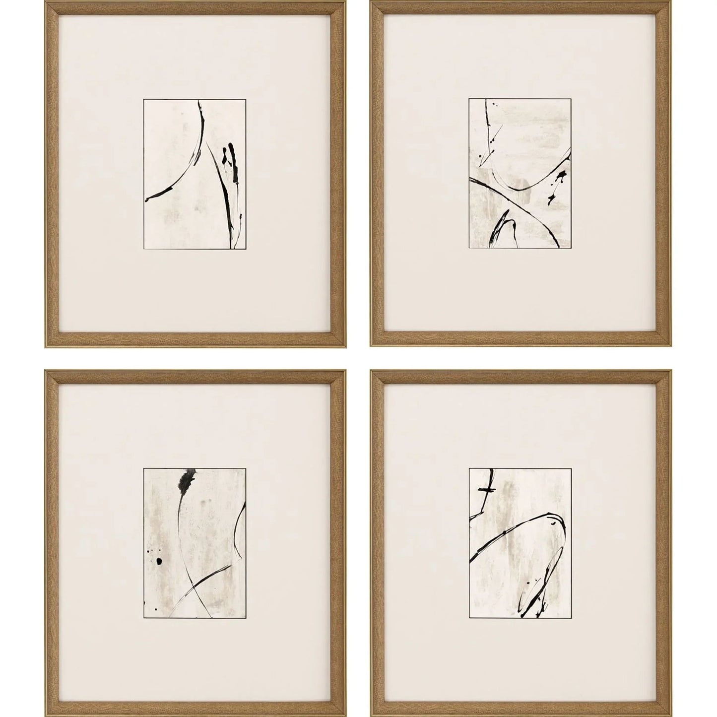 Jete Wood Black Framed Wall Art 4PC