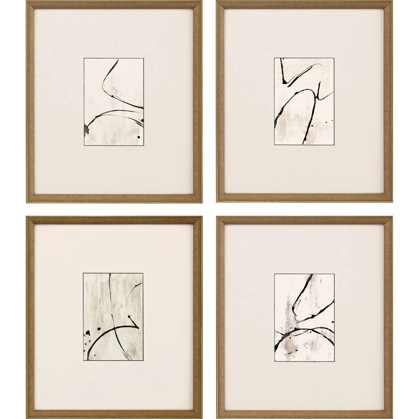 Jete Wood Black Framed Wall Art 4PC