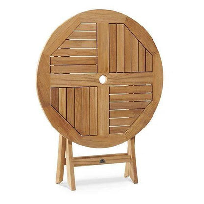 Jett 47-inch Round Teak Outdoor Folding Dining Table-Outdoor Dining Tables-HiTeak-LOOMLAN