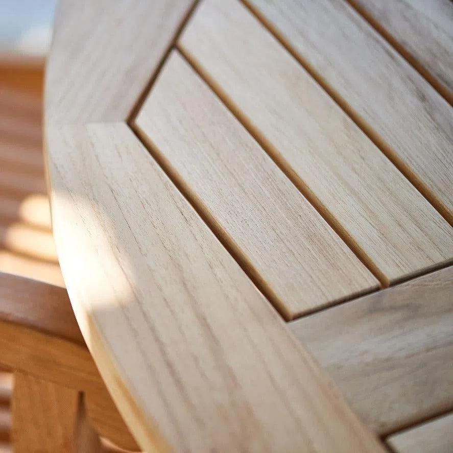 Jett 47-inch Round Teak Outdoor Folding Dining Table-Outdoor Dining Tables-HiTeak-LOOMLAN