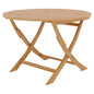Jett 47-inch Round Teak Outdoor Folding Dining Table-Outdoor Dining Tables-HiTeak-LOOMLAN