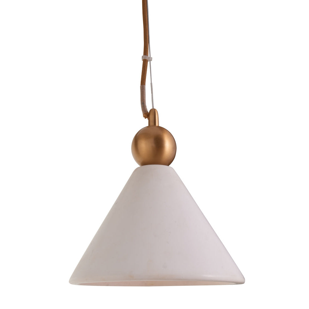 Jett Sleek Marble Shade White Pendant