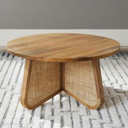 Jeylira Cane Base Round Coffee Table