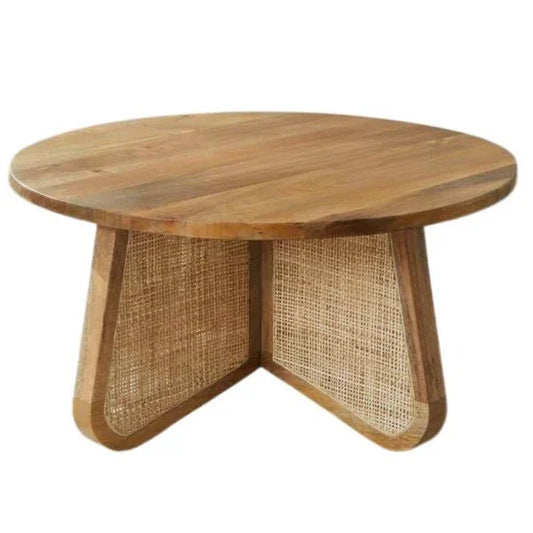 Jeylira Cane Base Round Coffee Table