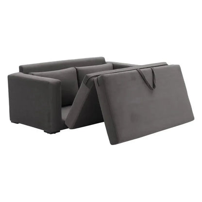 Jide Wood Grey Sleeper Sofa - LOOMLAN - Zuo Modern - Sofas & Loveseats